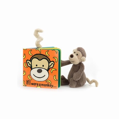 Jellycat If I Were A Monkey and Bashful Monkey Small USA | 42510XGYT